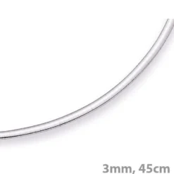 3mm Halsreif Omegareif Omegakette flach, 585 Gold Weißgold, Goldkette, 45cm