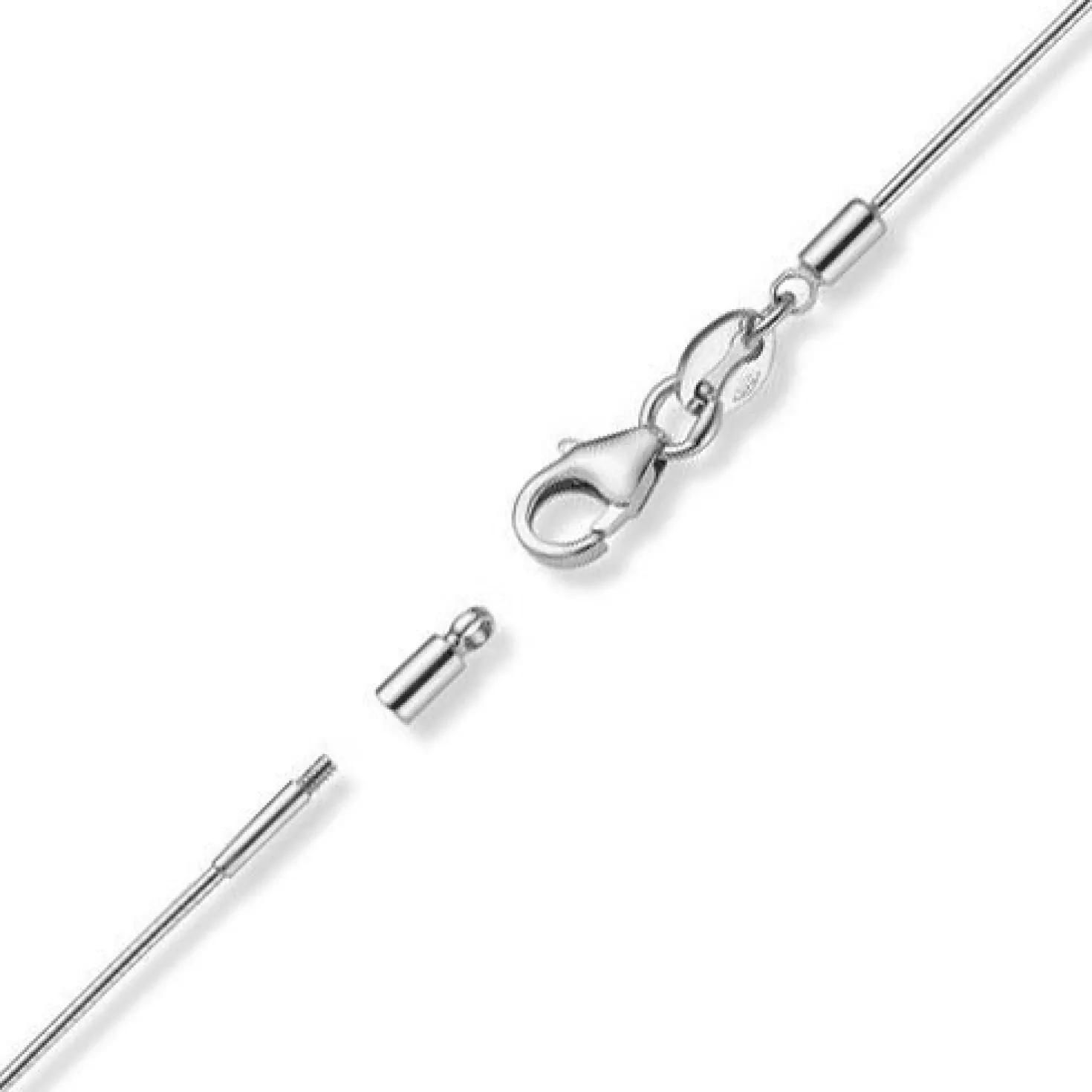 1,5mm Halsreif Omegareif Omegakette Collier 750 Gold Weißgold 45cm abschraubbar