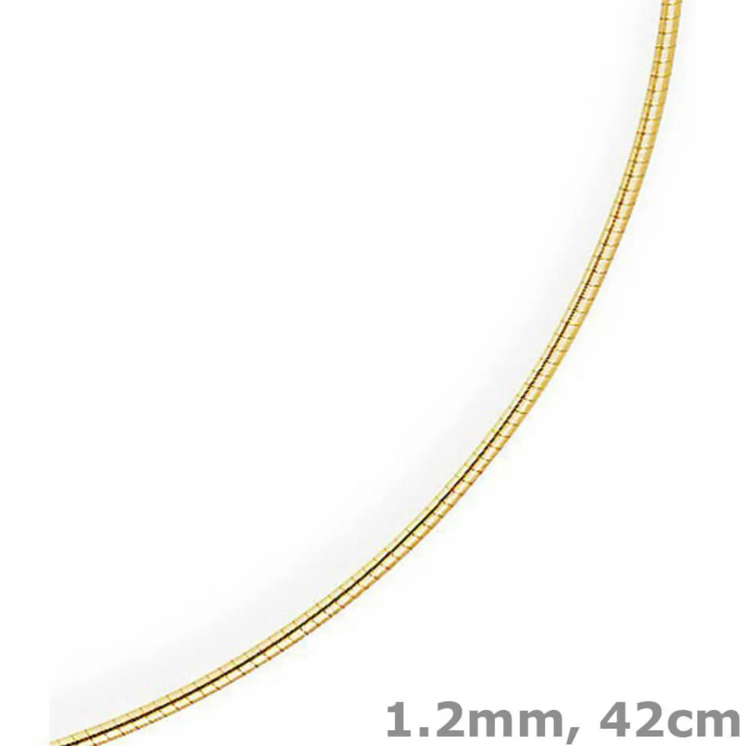1,2mm Halsreif Omegareif Omegakette Collier 750 Gold Gelbgold, rund, 42cm