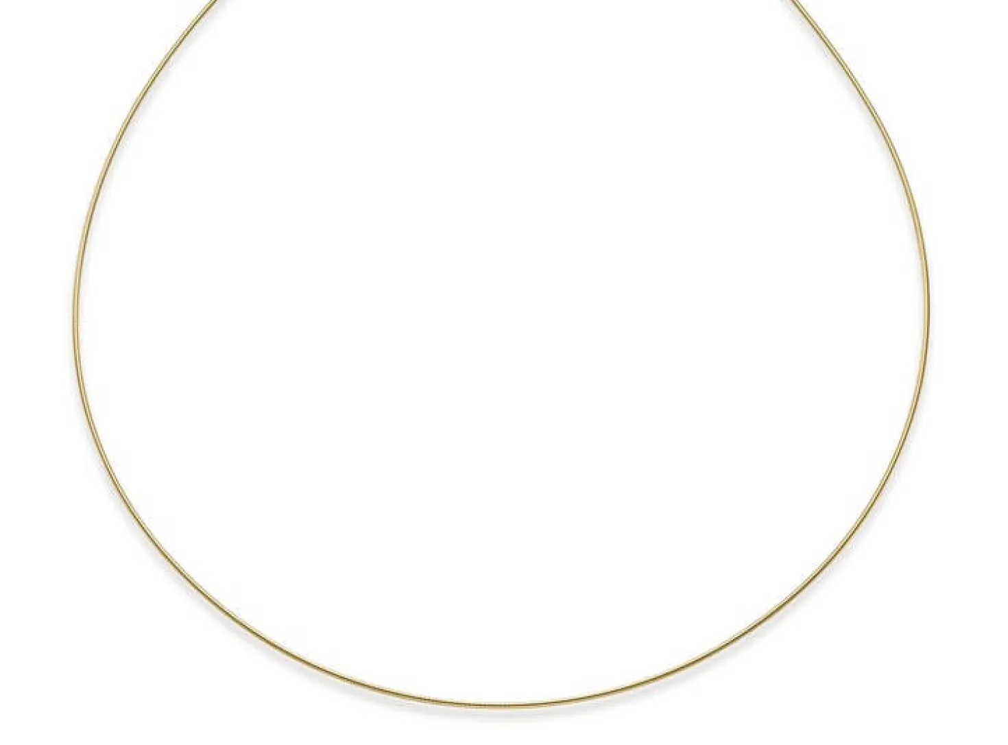 1,2mm Halsreif Omegareif Omegakette Collier 750 Gold Gelbgold, rund, 42cm