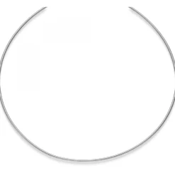 1,5mm Halsreif Omegareif Omegakette Collier 750 Gold Weißgold 50cm abschraubbar