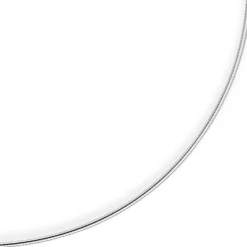 1,6mm Halsreif Omegareif Omegakette Collier 585 Gold Weißgold, rund, 50cm