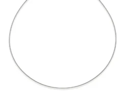 1,2mm Halsreif Omegareif Omegakette Collier 585 Gold Weißgold, rund, 50cm