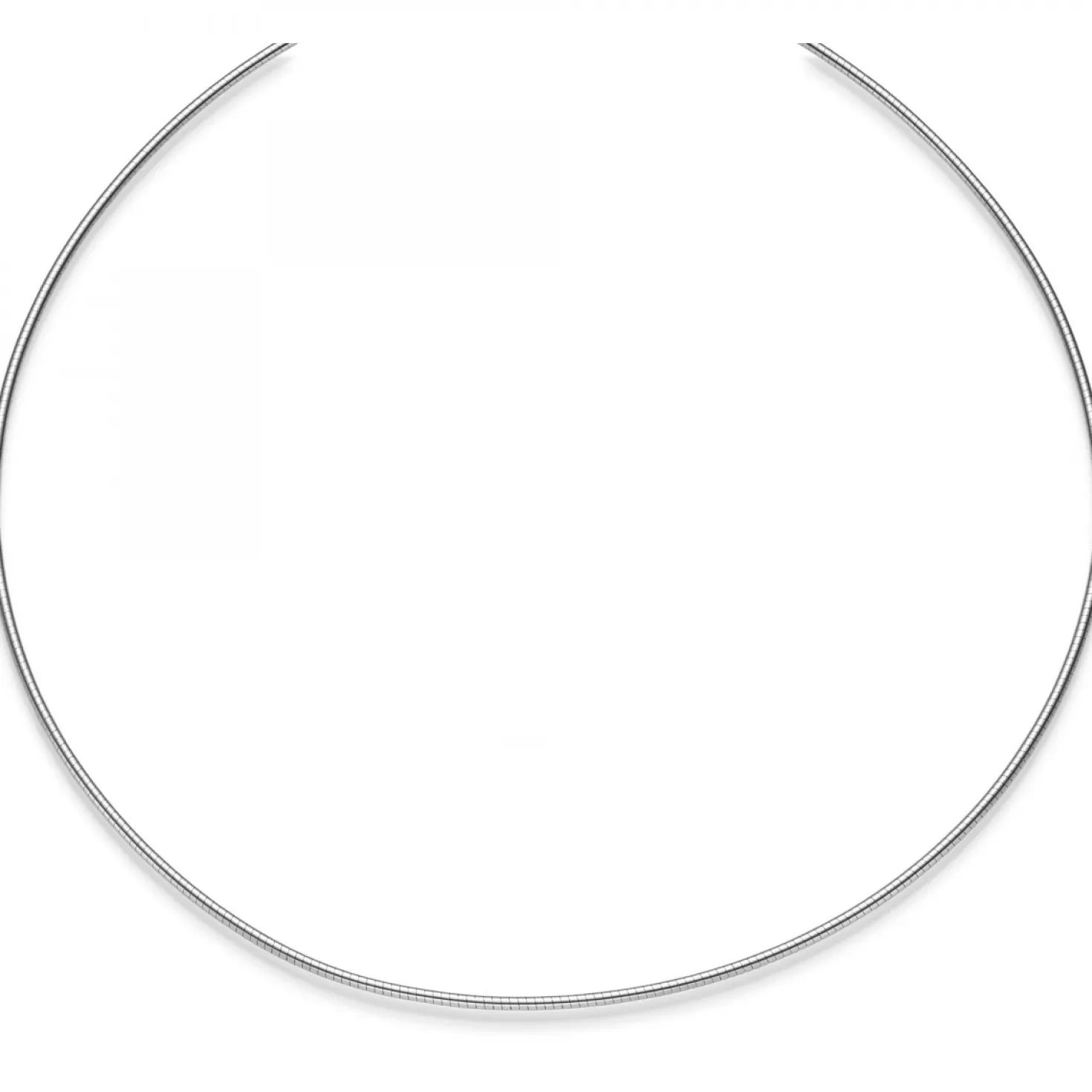 1,5mm Halsreif Omegareif Omegakette Collier 585 Gold Weißgold 45cm abschraubbar