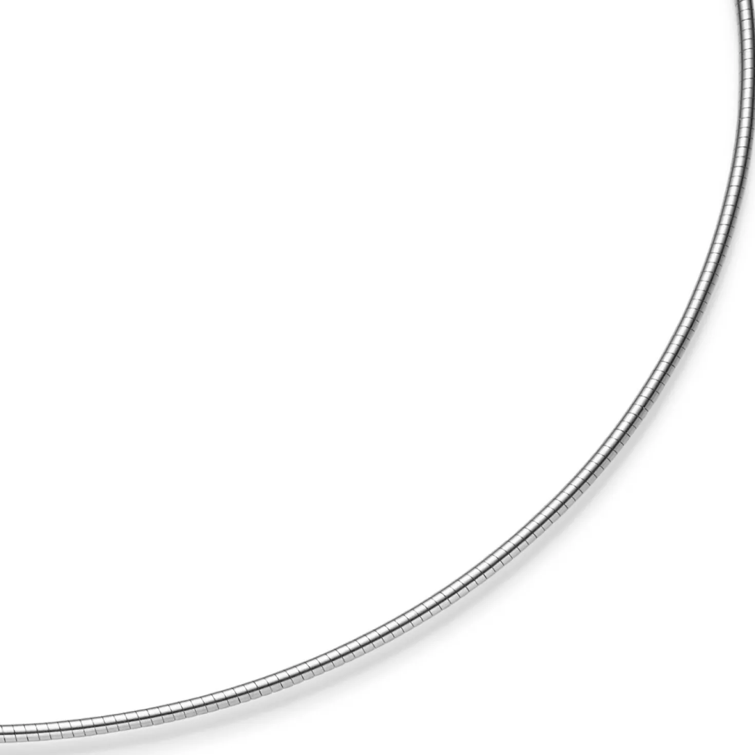 1,5mm Halsreif Omegareif Omegakette Collier 585 Gold Weißgold 45cm abschraubbar