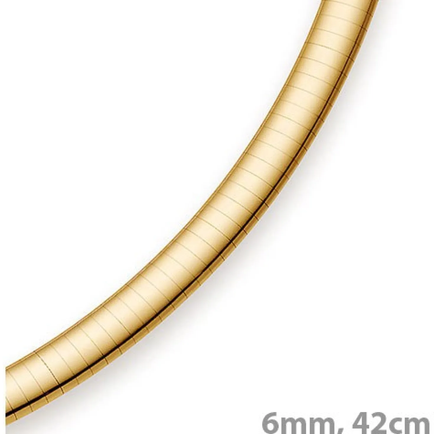 6mm Halsreif Omegareif Omegakette, 585 Gold Gelbgold, Goldkette, 42cm