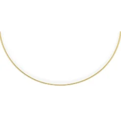 1,2mm Halsreif Omegareif Omegakette, 585 Gold Gelbgold, Goldkette 45cm