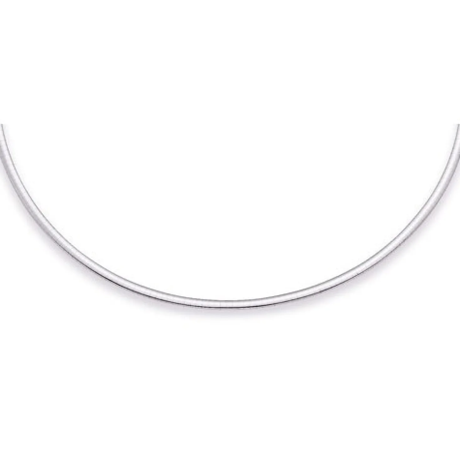3mm Halsreif Omegareif Omegakette flach 750 Gold Weißgold Goldkette 50cm