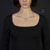 1,2mm Halsreif Omegareif Omegakette Collier 750 Gold Weißgold, rund, 50cm