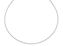 1,2mm Halsreif Omegareif Omegakette Collier 750 Gold Weißgold, rund, 50cm