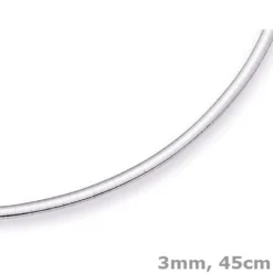 3mm Halsreif Omegareif Omegakette flach 585 Gold Weißgold Goldkette 50cm Damen