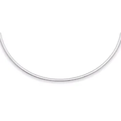 3mm Halsreif Omegareif Omegakette flach 585 Gold Weißgold Goldkette 50cm Damen