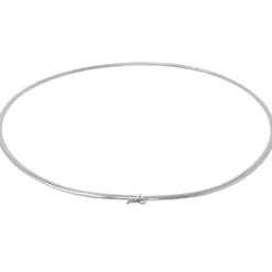 3mm Halsreif Omegareif Omegakette flach 585 Gold Weißgold Goldkette 50cm Damen