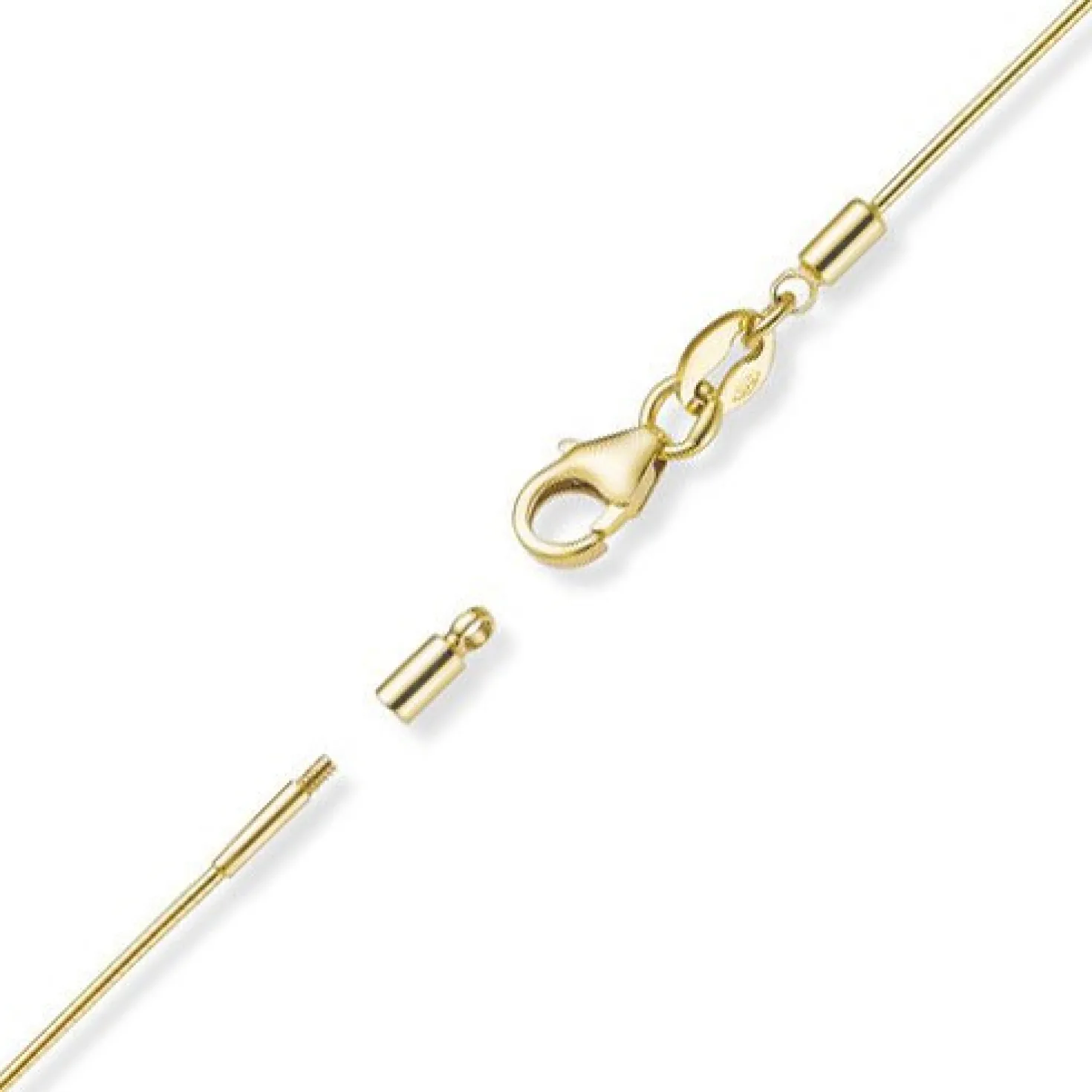 1,5mm Halsreif Omegareif Omegakette Collier 585 Gold Gelbgold 50cm abschraubbar
