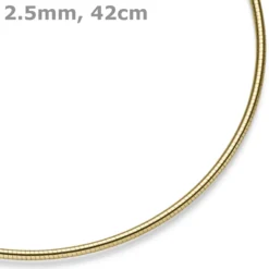 2,5mm Halsreif Omegareif rund Kette Halskette Collier aus 585 Gold Gelbgold 42cm