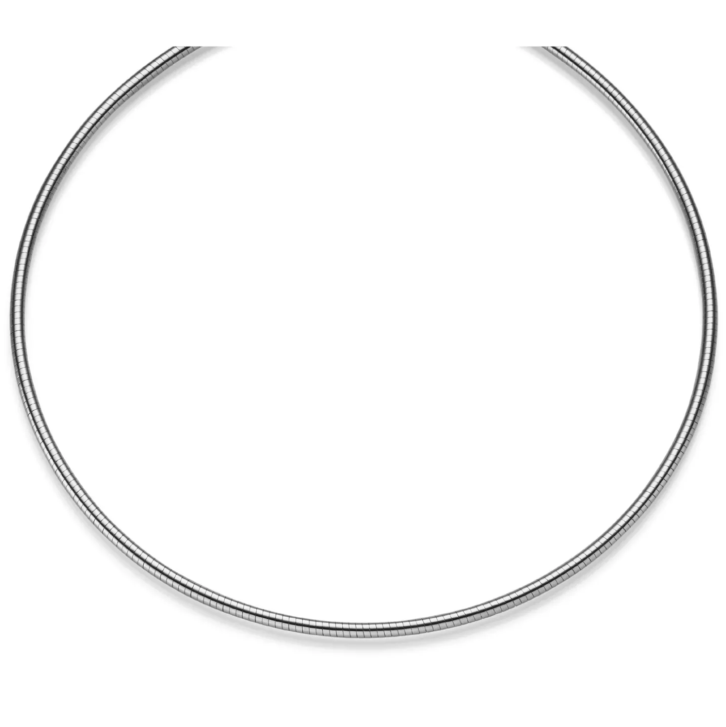 2,5mm Halsreif Omegareif rund Kette Halskette Collier aus 750 Gold Weißgold 45cm