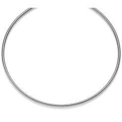 2,5mm Halsreif Omegareif rund Kette Halskette Collier aus 750 Gold Weißgold 42cm