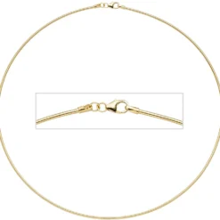 1,5mm Halsreif Omegareif 925 Silber gelbgold vergoldet 50cm Halsschmuck Damen
