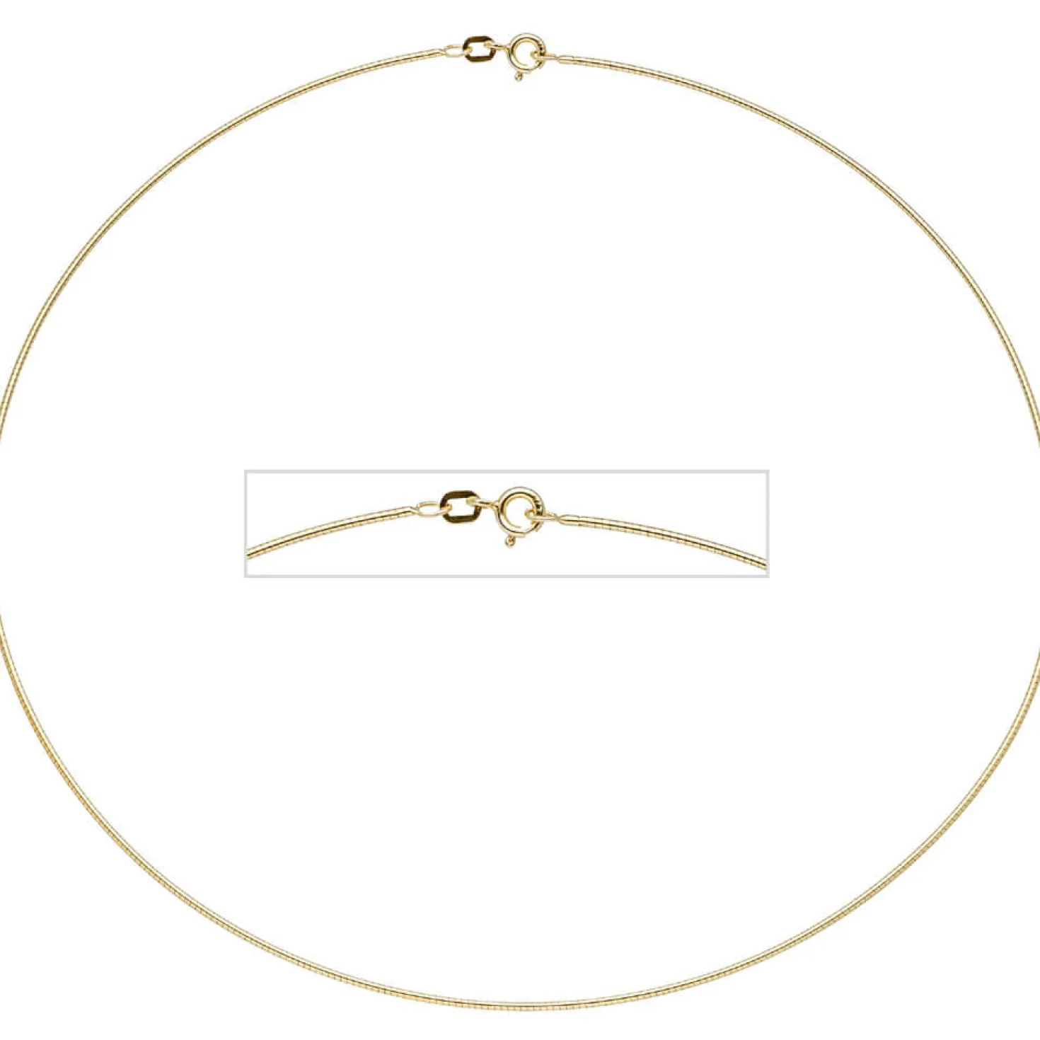 1,1mm Halsreif Omegareif 925 Silber gelbgold vergoldet 42cm Halsschmuck Damen