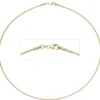 1,5mm Halsreif Reif Kette Collier, 333 Gold Gelbgold, Omegakette, 45cm