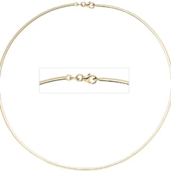 2mm Halsreif Reif Kette, 333 Gold Gelbgold, flach, 45cm