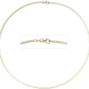 2mm Halsreif Reif Kette, 585 Gold Gelbgold, flach, 42cm