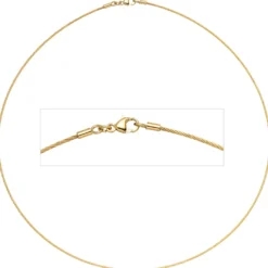 1.1mm Halsreif Reif Kette rund, 750 Gold Gelbgold, 45cm
