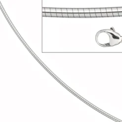 1.2mm Halsreif Reif Kette rund, 585 Weißgold Gold, 45cm