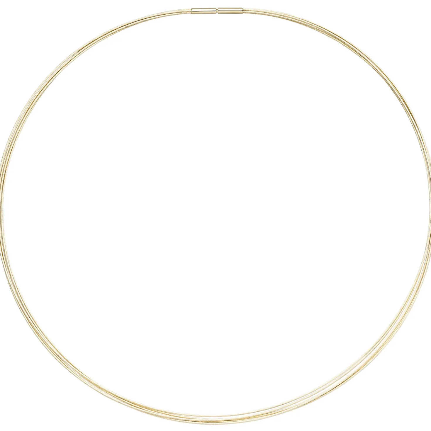1,4mm Halsreif 5-reihige Halskette aus 585 Gold Gelbgold Halsschmuck, 42cm
