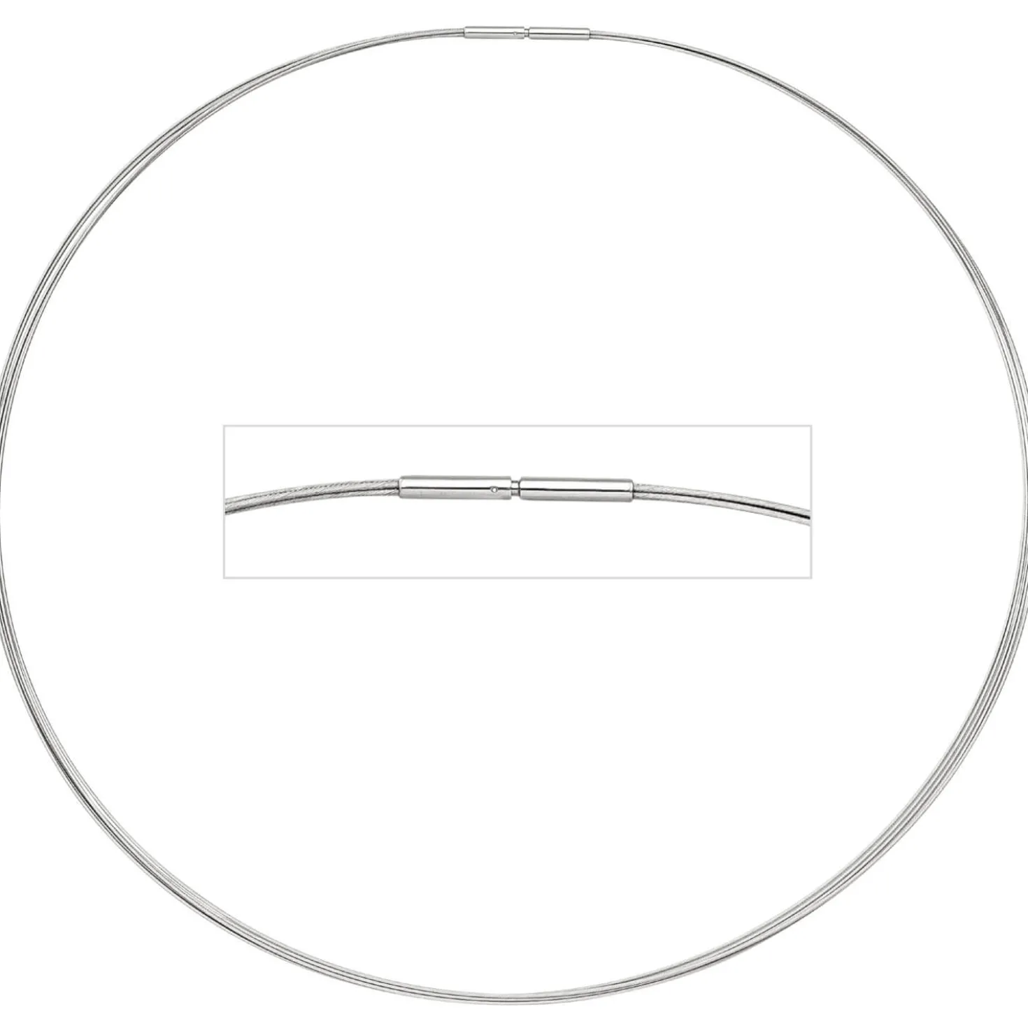1,3mm Halsreif 5-reihige Halskette aus Edelstahl Edelstahlkette Halsschmuck 50cm