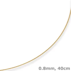 0,8mm Halsreif Tondakette Collier Omegareif Halskette aus 375 Gold Gelbgold 40cm