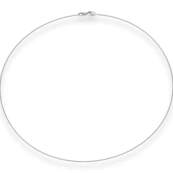 0,8mm Halsreif Tondakette Kette Collier Omegareif aus 750 Gold Weißgold 40cm