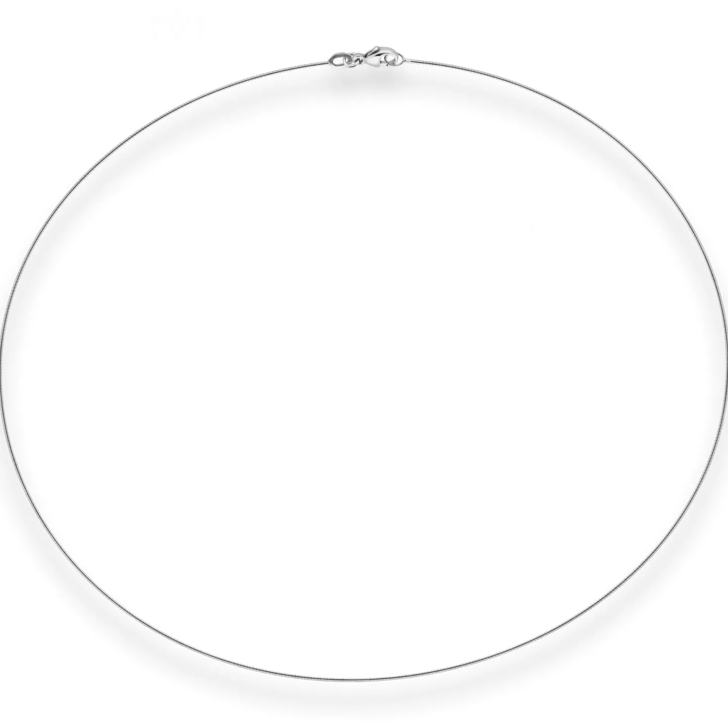 0,8mm Halsreif Tondakette Kette Collier Omegareif aus 750 Gold Weißgold 40cm