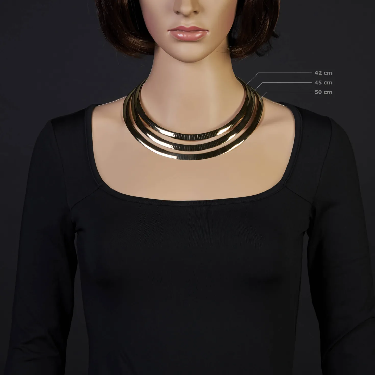 8mm Halsreif Wendeomegareif Collier flach 750 Gold Gelbgold & Weißgold 42cm Damen