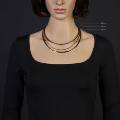 4mm Halsreif Wendeomegareif Collier flach 750 Gold Gelbgold & Weißgold 50cm Damen