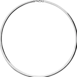 4mm Halsreif Wendeomegareif Collier flach 750 Gold Gelbgold & Weißgold 50cm Damen