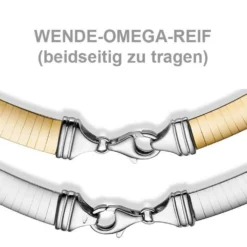 4mm Halsreif Wendeomegareif Collier flach 750 Gold Gelbgold & Weißgold 42cm Damen