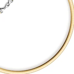 4mm Halsreif Wendeomegareif Collier flach 750 Gold Gelbgold & Weißgold 42cm Damen