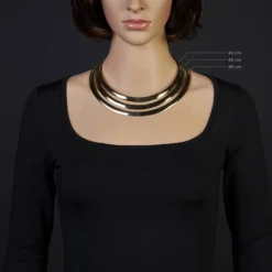 8mm Halsreif Wendeomegareif Collier flach, 585 Gold Gelbgold & Weißgold 42cm