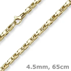 4,5mm Herren Kette Halsschmuck Halskette aus 750 Gold Gelbgold 65cm