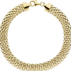 8mm Himbeer-Armband flach Armkette Armschmuck 925 Silber vergoldet Damen 19cm