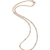 1,5mm Himbeer Collier Halskette aus 585 Rotgold mit Rollos aus 585 Weißgold 50cm