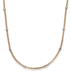 1,5mm Himbeer Collier Halskette aus 750 Rotgold mit Rollos aus 750 Weißgold 42cm