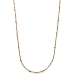 1,5mm Himbeer Collier Halskette aus 585 Rotgold mit Rollos aus 585 Weißgold 45cm