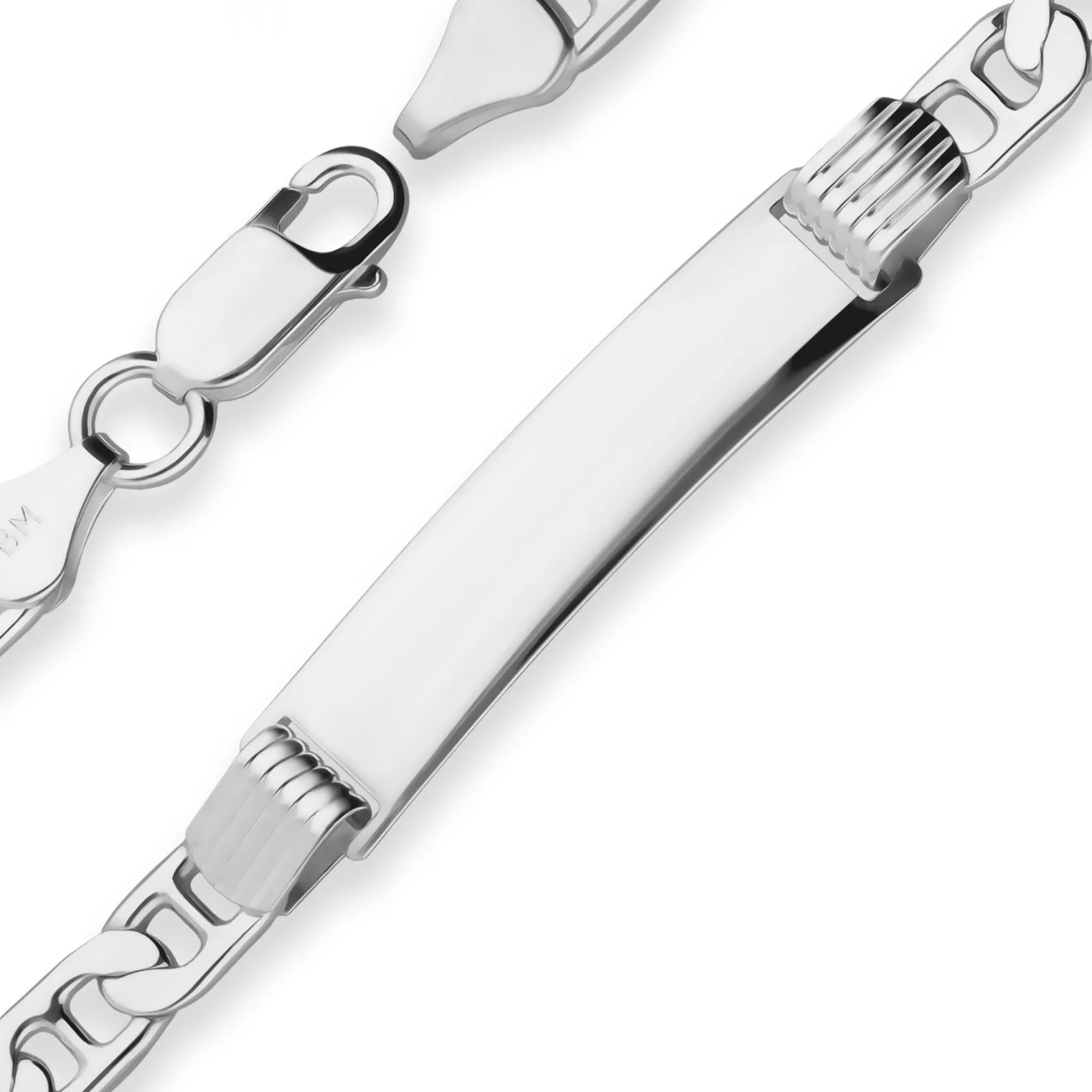 5,7mm Id-Armband Ankerkette-Steg Schildband Armschmuck aus 925 Silber 21cm