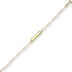 1,9mm Id-Armband Figarokette diamantiert aus 585 Gold Gelbgold 14cm