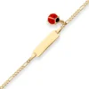 1,9mm Id-Armband Figarokette diamantiert Marienkäfer aus 333 Gold Gelbgold 14cm