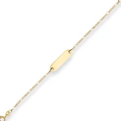 1,5mm Id-Armband Figarokette diamantiert Armschmuck aus 585 Gold Gelbgold 13cm