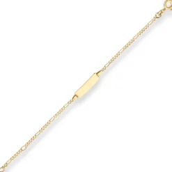 1,9mm Id-Armband Figarokette diamantiert Armschmuck aus 333 Gold Gelbgold 12cm