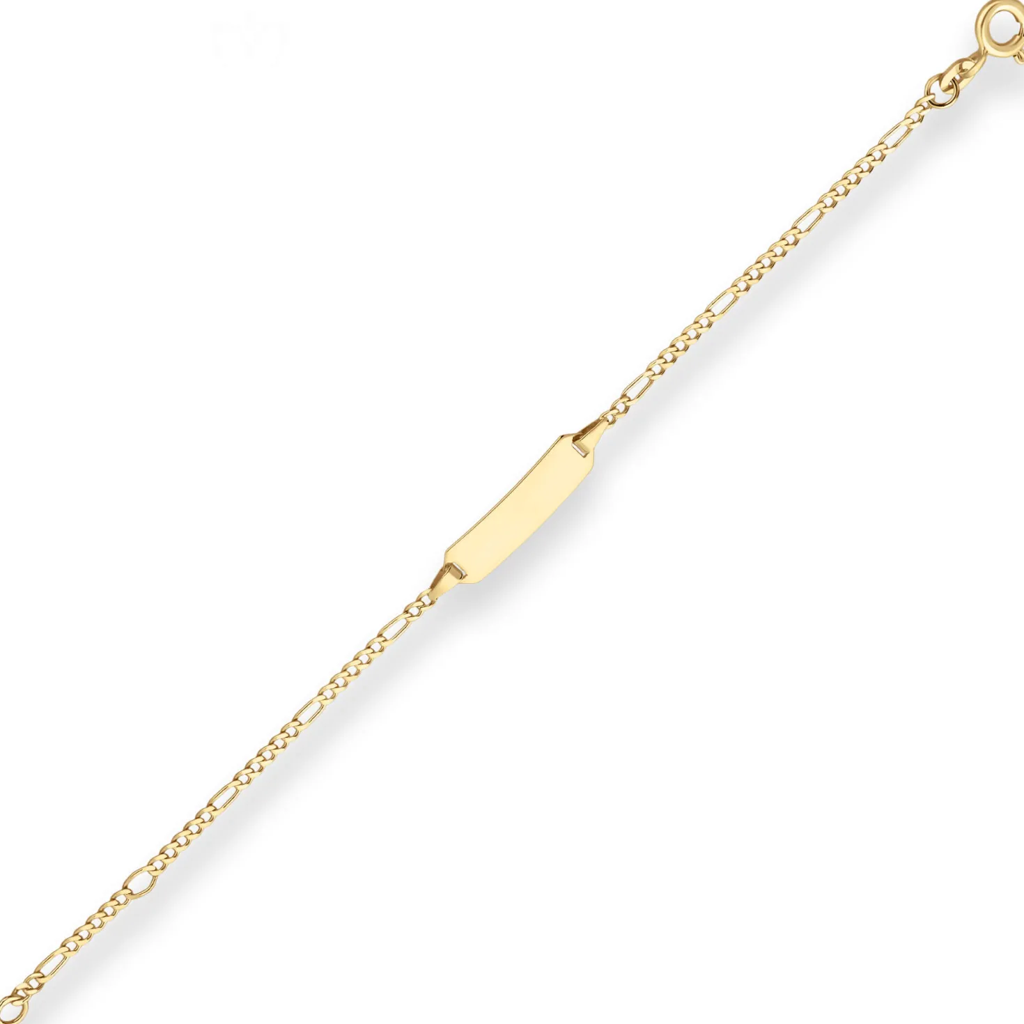 1,9mm Id-Armband Figarokette diamantiert Armschmuck aus 333 Gold Gelbgold 12cm